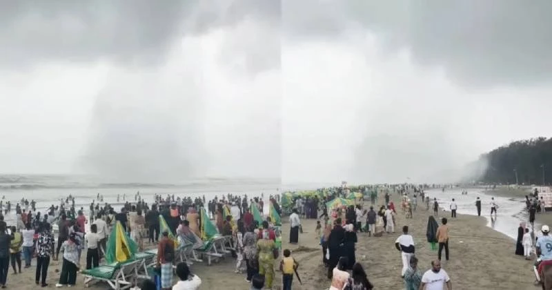 হঠাৎ টর্নেডোর আঘাতে কক্সবাজার সমুদ্র সৈকত