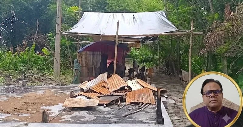 আগুনে সব হারিয়ে তাঁবুতে কাটছিল দিন, অসহায় সেই পরিবারের ঘর তুলে দিচ্ছেন শহীদুল ইসলাম