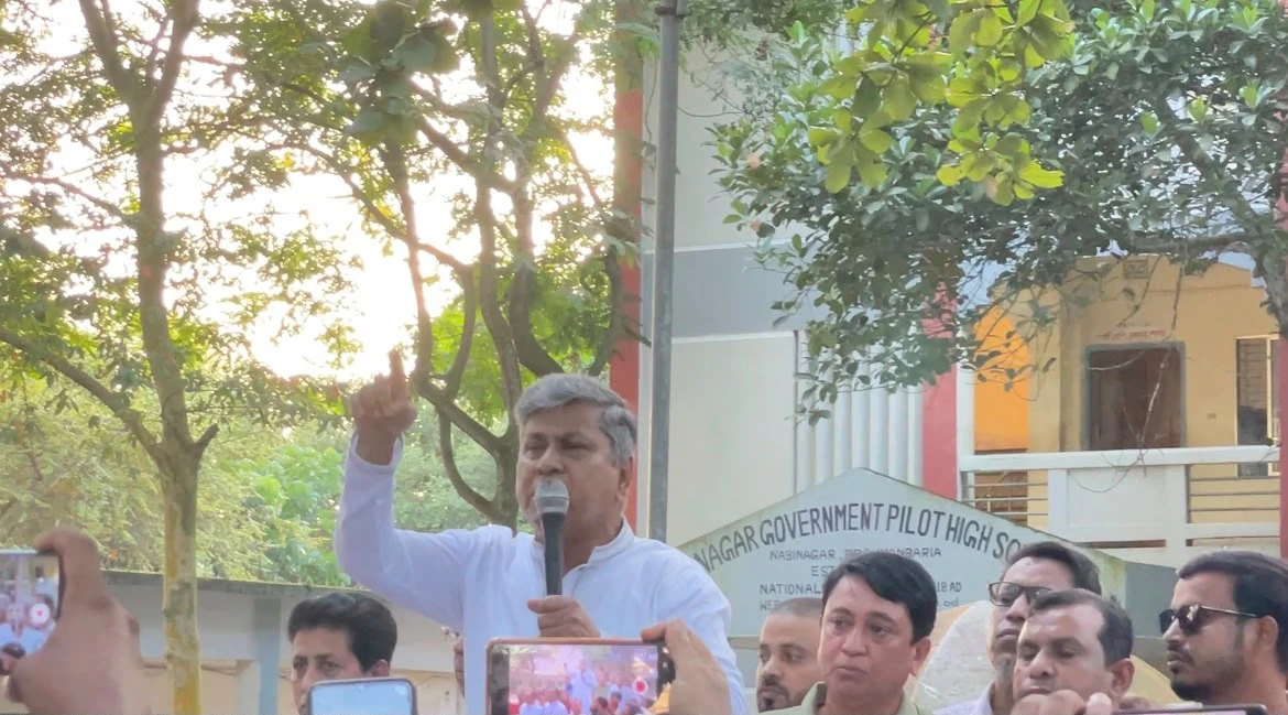 নবীনগরে দেশকে অস্থিতিশীল করার প্রতিবাদে বিএনপির বিক্ষোভ