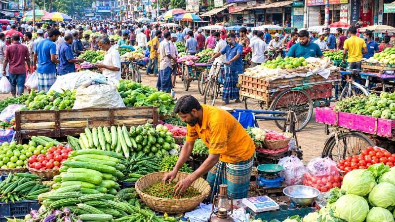 বগুড়ার সবজির বাজারে দামের ব্যবধান, কৃষক-ভোক্তার মাঝে মধ্যস্বত্বভোগীর দৌরাত্ম্য
