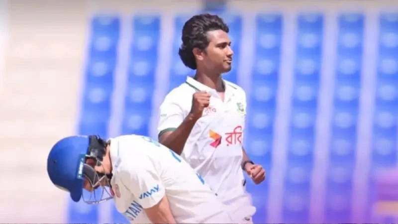 হাসানের ইতিহাস গড়া বোলিংয়ে একশ’র বেশি লিড পেল বাংলাদেশ