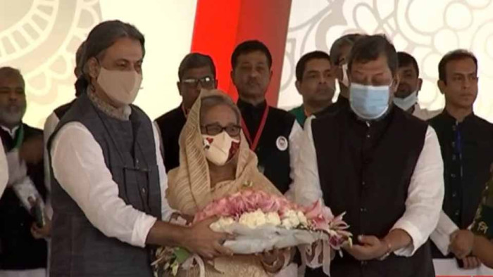 যুবলীগের সমাবেশে যোগ দিয়েছেন শেখ হাসিনা