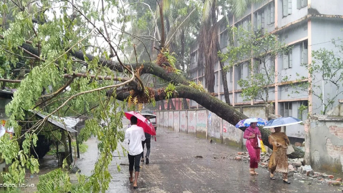 ঘূর্ণিঝড়ে জাতীয় গ্রিডের তার ছিঁড়ে ২৮ ঘণ্টা ধরে বিদ্যুৎহীন ঝালকাঠি